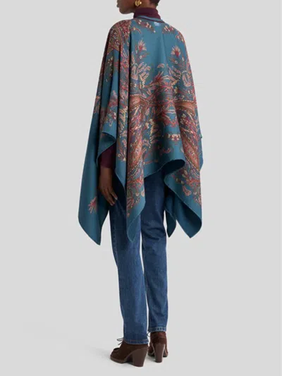Etro Wool & Cashmere Jacquard Cape