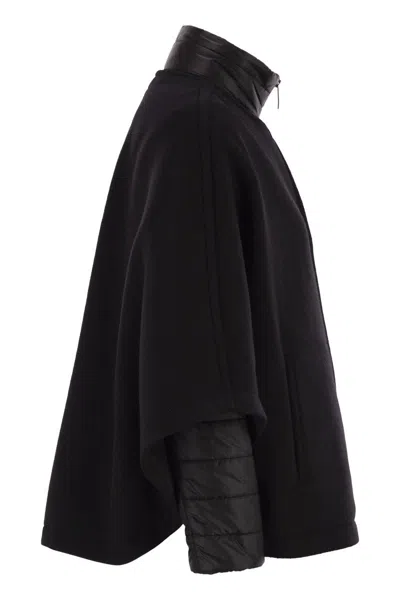 Fay 3-in-1 Double-sided Wool And Cashmere Cape In Black