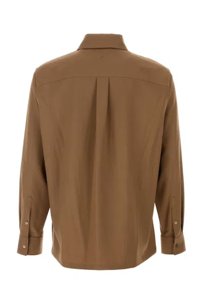 Fendi Luxurious Wool Long Sleeve Shirt In Brown