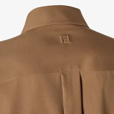 Fendi Luxurious Wool Long Sleeve Shirt In Brown