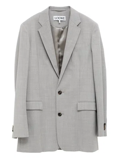 Loewe Single-breasted Tailored Jacket Jackets Grey In Multi