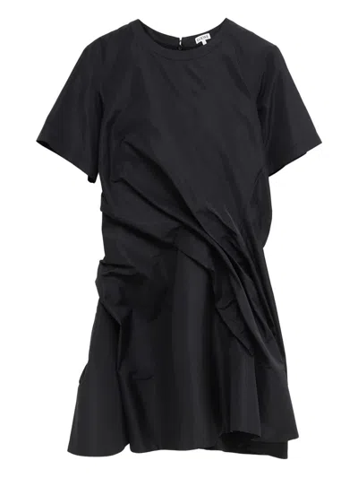 Loewe Black Twisted Mini Dress In Black