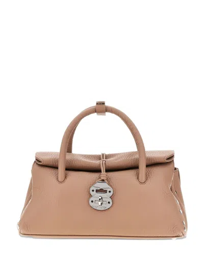 Zanellato Dotta Centauro Small Leather Handbag In Brown