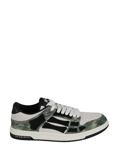 Amiri Camo Skel Lace-up Sneakers In Green
