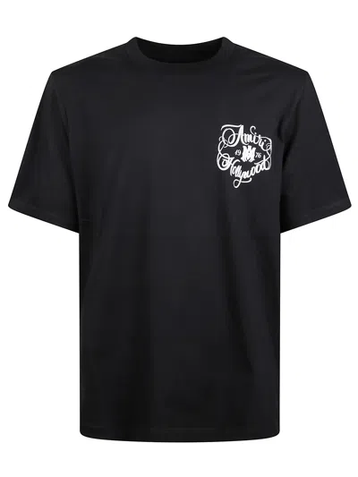 Amiri Graphic Print Crew Neck Short Sleeve Top In Black