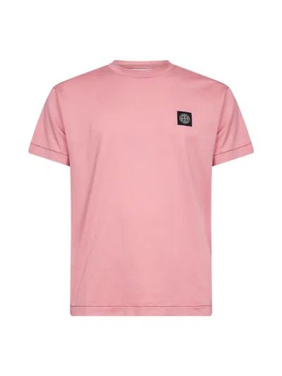 Stone Island Crew Neck T Shirt Short Sleeves In Animal Print