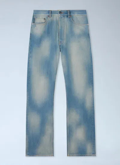 Off-white Blue Diagonal Raw Patch 90s Skate Jeans In Multi