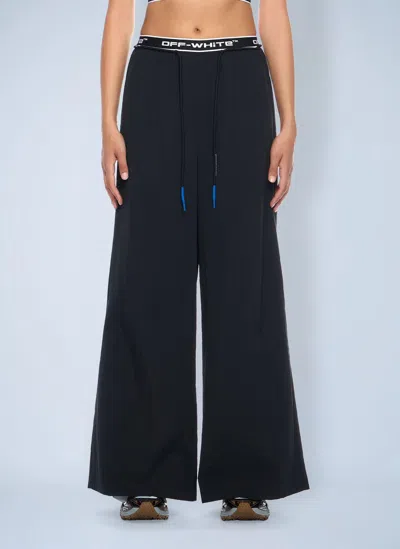 Off-white Black Nylon Logoband Ny Activewear Trousers In Black