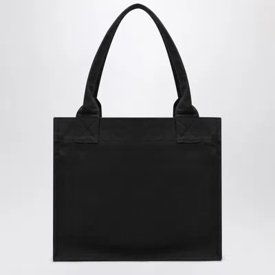 Ganni Recycled Cotton Large Tote Bag In Black
