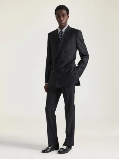 Givenchy Fitted Striped Jacket In Wool In Black