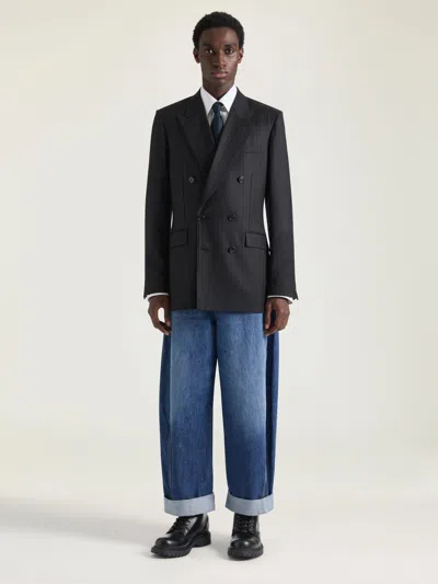 Givenchy Fitted Striped Jacket In Wool In Black