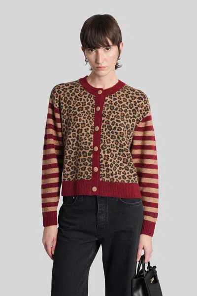 Mc2 Saint Barth Heidi Leopard Striped Cardigan In Multi