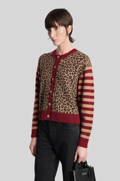 Mc2 Saint Barth Heidi Leopard Striped Cardigan In Multi