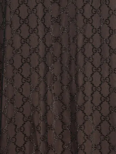 Gucci Long Silk Dress Featuring Keyhole Back In Brown