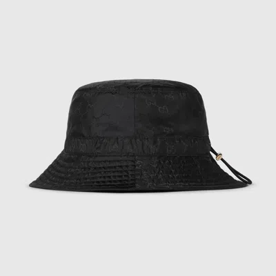 Gucci Women Reversible Gg Nylon Bucket Hat In Black