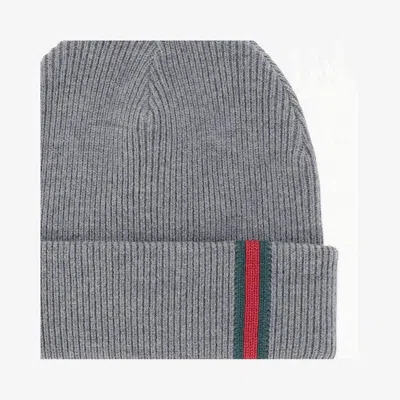 Gucci Wool Beanie With Web Detail