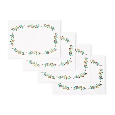 Fiesta Holly Sprig 4 Pack Placemat In White