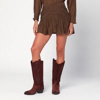 Isabel Marant Étoile Ruffled Layered Skirt Detailed Design In Brown