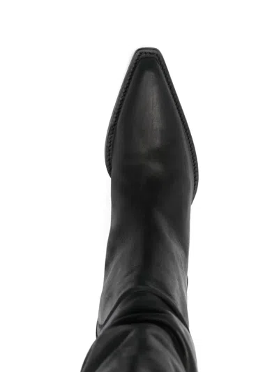 Khaite Black Cowboy Boots In Black
