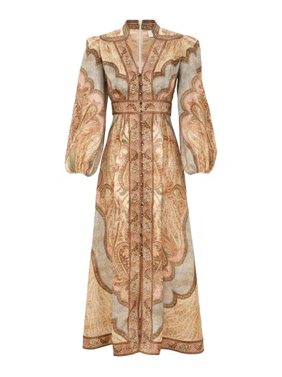 Zimmermann Wanderlust Midi Dress In Multi