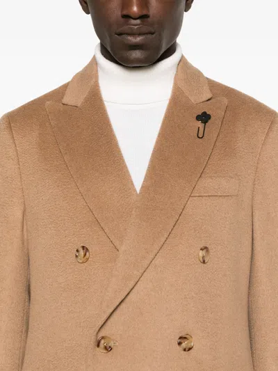 Lardini Camel Coat In Brown