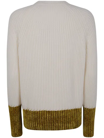 Marni Ribbed Crew Wool Sweater In Neutral