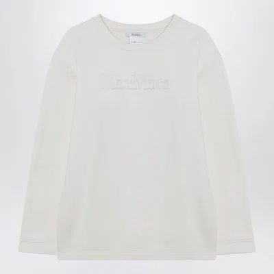 Max Mara White Sweatshirt In Silk Blend In White
