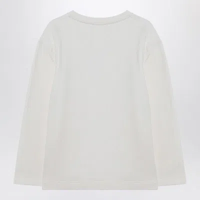 Max Mara White Sweatshirt In Silk Blend In White