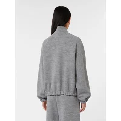 Max Mara Double Jersey Wool And Cotton Sweatshirt In Gray