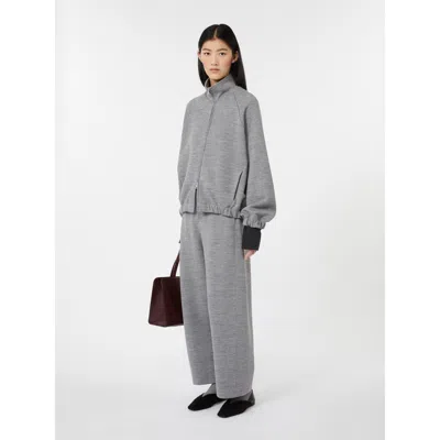Max Mara Double Jersey Wool And Cotton Sweatshirt In Gray