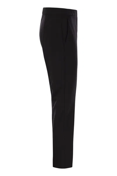 Max Mara Pegno Viscose Jersey Trousers In Black