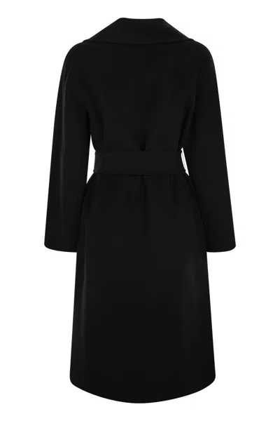 Max Mara Studio Cles Belted Coat In Black