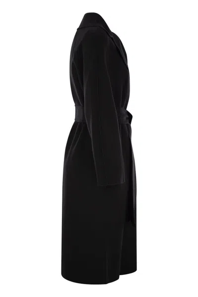 Max Mara Studio Cles Belted Coat In Black