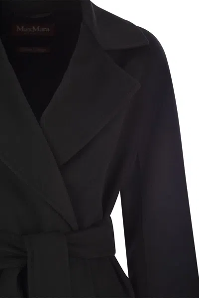 Max Mara Studio Cles Belted Coat In Black