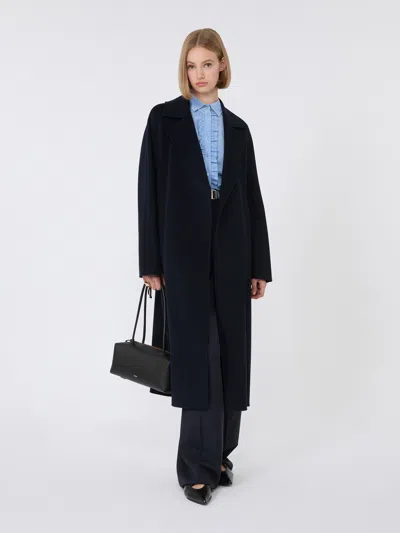 Max Mara Studio Cles Belted Coat In Black