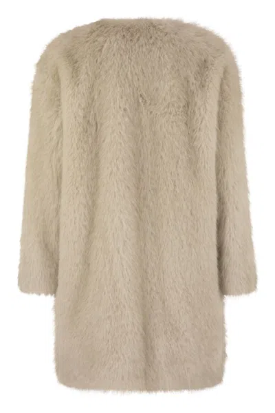 Max Mara Studio Eros Fur In Neutral