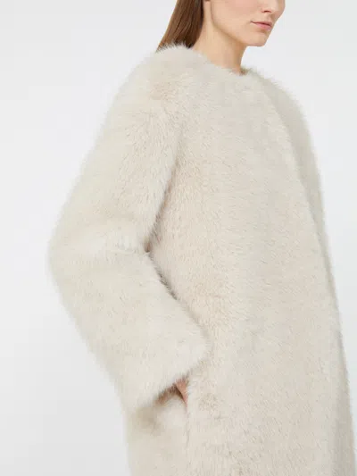 Max Mara Studio Eros Fur In Neutral