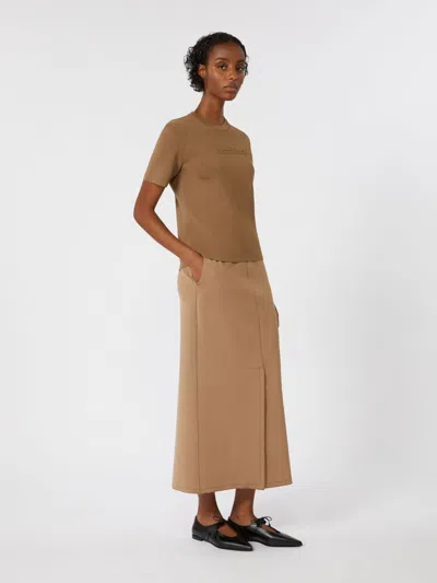 Max Mara Viscose Crepe Yarn Sweater In Brown