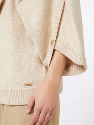 Max Mara Wool And Cashmere Cardigan In Neutral