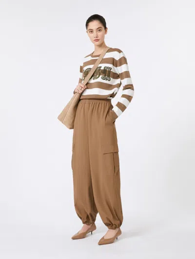 Max Mara Wool Sweater With Embroidery In Multi