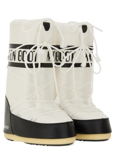 Moon Boot Two-tone Nylon And Synthetic Leather Icon Boots In Multi