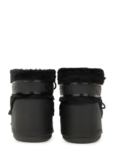 Moon Boot Icon Short Faux Fur Snow Boots In Black