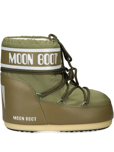Moon Boot Mens Khaki Icon Low 2 Lace-up Nylon Snow Boots M In Green