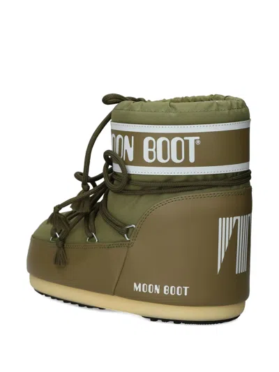 Moon Boot Mens Khaki Icon Low 2 Lace-up Nylon Snow Boots M In Green