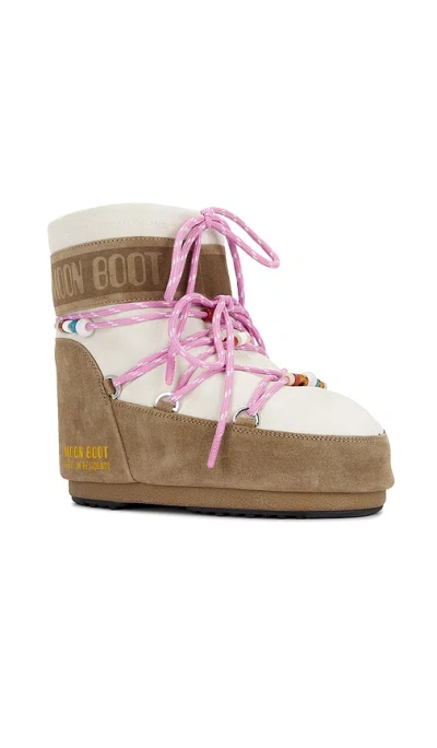 Moon Boot Two-tone Suede S X Guest In Residence Icon Low Ankle Boots In Animal Print