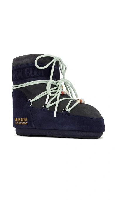 Moon Boot Two-tone Suede S X Guest In Residence Icon Low Ankle Boots In Multi