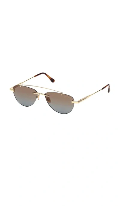 Tom Ford Eyewear Pilot Frame Sunglasses In Brown