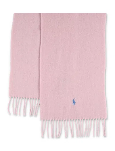 Polo Ralph Lauren Wool Scarf With Fringe Trim And Logo