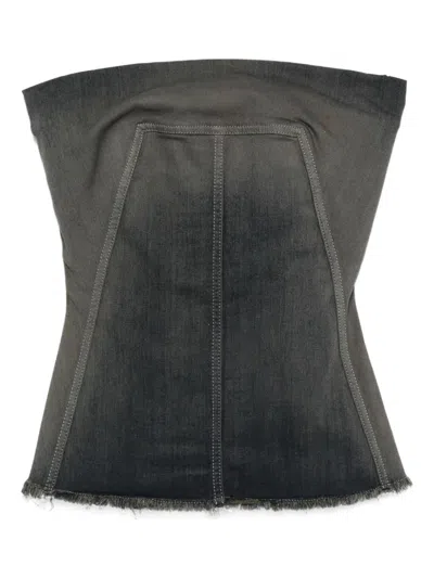 Rick Owens Strapless Panel Detailing Top In Gray