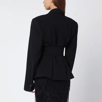 Rotate Birger Christensen Black Single-breasted Jacket With Belt In Black